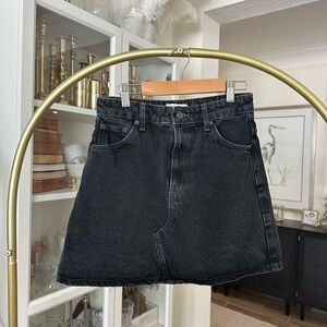 Topshop Black Jean Denim Mini Skirt